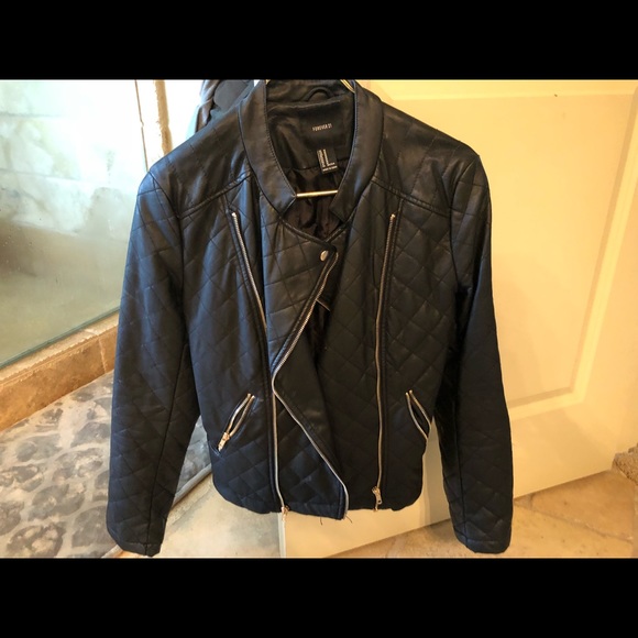 Faux leather motorcycle jacket. Super cool. - Picture 2 of 6